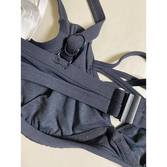 Seafolly Australia Black Crisscross Strappy Bikini Top Sz 10 Underwire Swimwear - Picture 8 of 13